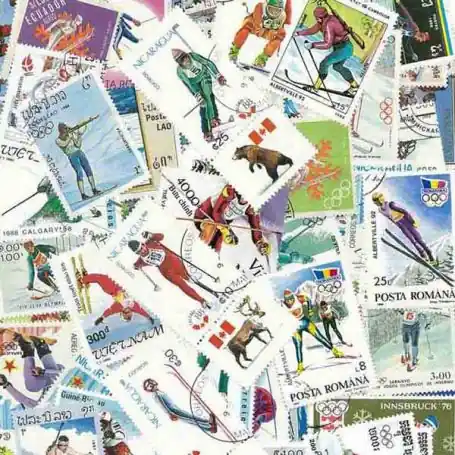 Promotion Saisonnière Collection de timbres Ski oblitérés