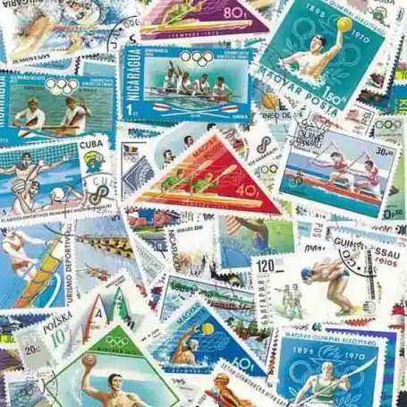 Collection de timbres Sports Nautiques oblitérés Réduction