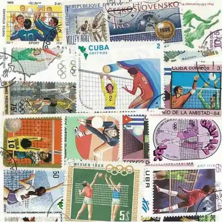 Collection de timbres Volley oblitérés Seulement Aujourd’hui