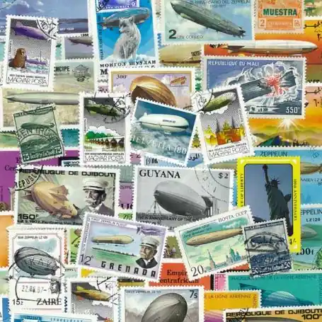 Réduction Collection de timbres Zeppelin oblitérés