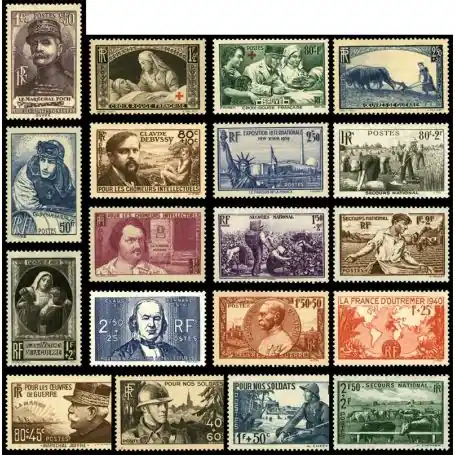 En Vogue Timbres France 1940 en année complète neuve