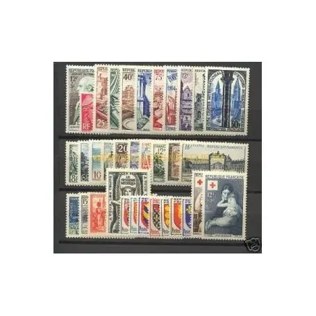 Authentique Timbres France 1954 en année complète neuve