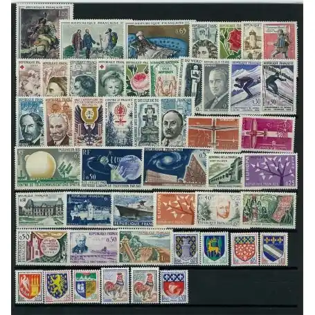 Garantie Incluse Timbres France 1962 en année complète neuve