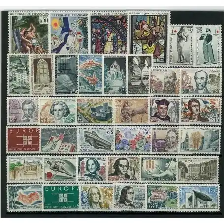 Fait Main Timbres France 1963 en année complète neuve