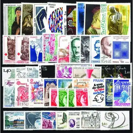Nouvelle Collection Timbres France 1980 en année complète neuve