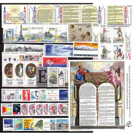 Fait Main Timbres France 1989 en année complète neuve
