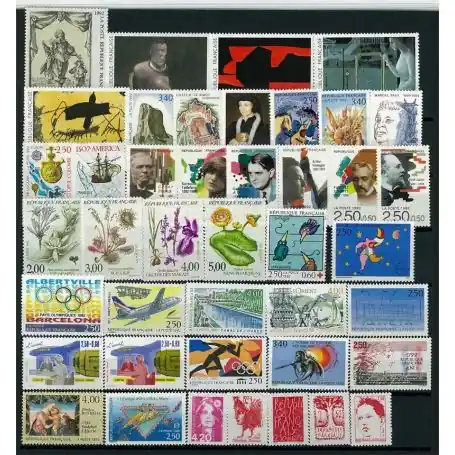 Timbres France 1992 en année complète neuve Marque
