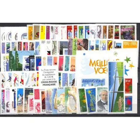 Timbres France 2004 en année complète neuve Premium