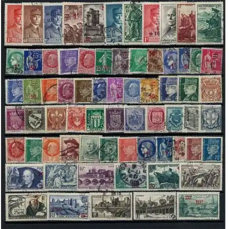 Timbres France 1941 en année complète oblitérée Prix Promo