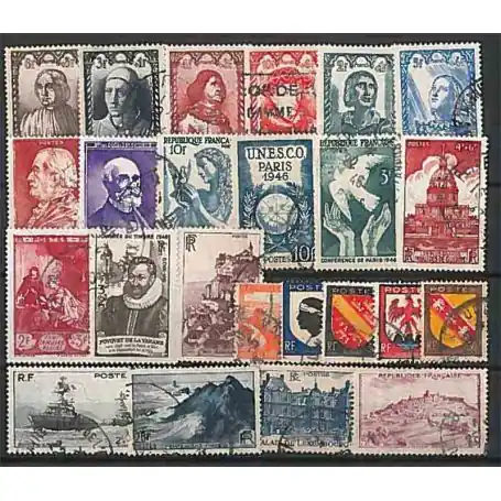 Tendance Timbres France 1946 en année complète oblitérée