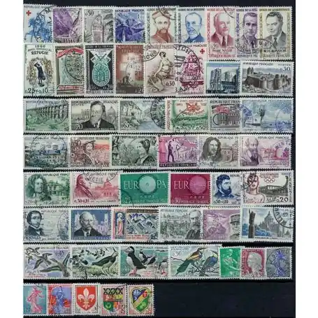 Prix Réduit Timbres France 1960 en année complète oblitérée