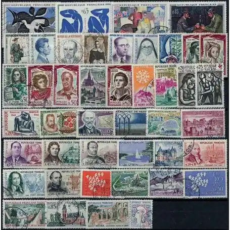 Vente Flash Timbres France 1961 en année complète oblitérée