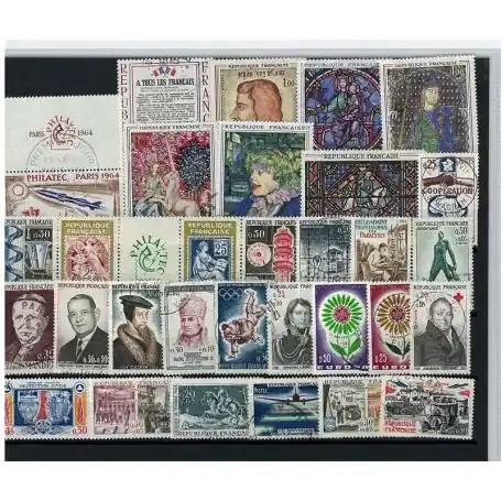 Timbres France 1964 en année complète oblitérée Expédition Rapide