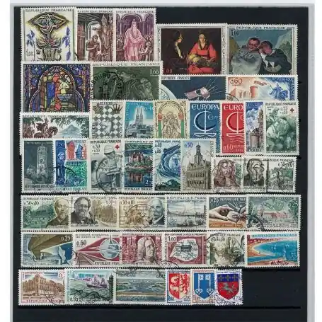 Timbres France 1966 en année complète oblitérée Fait Main
