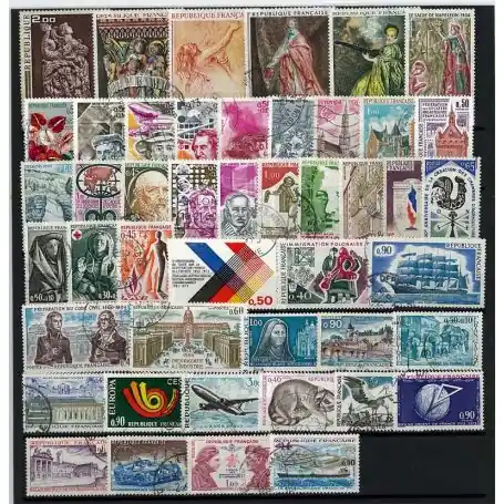 Timbres France 1973 en année complète oblitérée Haute Qualité