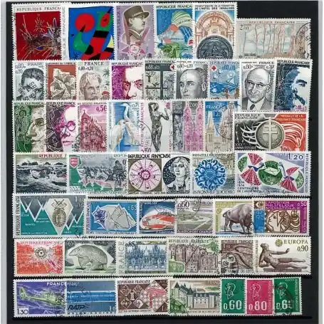Timbres France 1974 en année complète oblitérée Meilleure Qualité