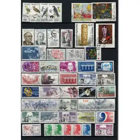 Timbres France 1984 en année complète oblitérée Fait Main