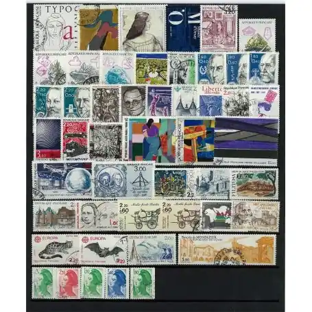 Exclusif Timbres France 1986 en année complète oblitérée