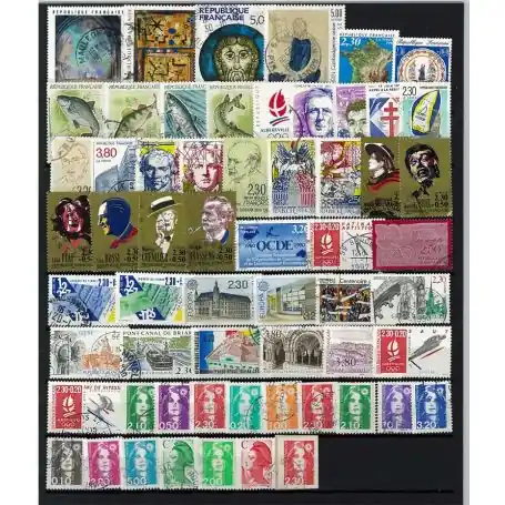 Timbres France 1990 en année complète oblitérée Gros Lot