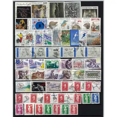 Soldes Timbres France 1991 en année complète oblitérée