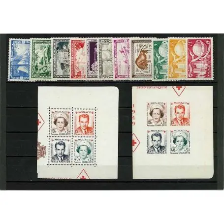 Monaco 1949 Année complète neuve Dernier Modèle
