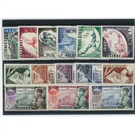 Monaco 1952/ 53 Année complète neuve Remise