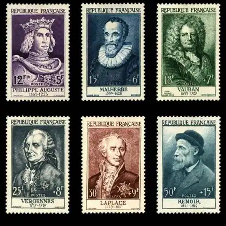 Marque Timbres France Série N° 1027/1032 neuf sans charnière