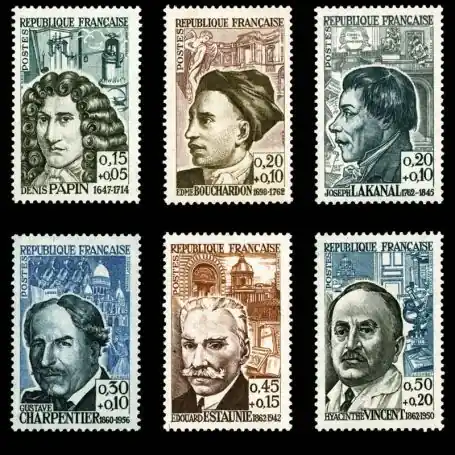 Paiement Sécurisé Timbres France Série N° 1345/1350 neuf sans charnière