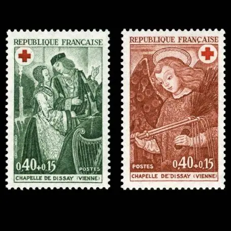 Original Timbres France Série N° 1661/62 neuf sans charnière