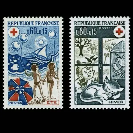 Timbres France Série N° 1828/29 neuf sans charnière Satisfait Ou Remboursé