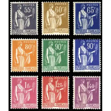Timbres France Série N° 363/371 neuf sans charnière Original