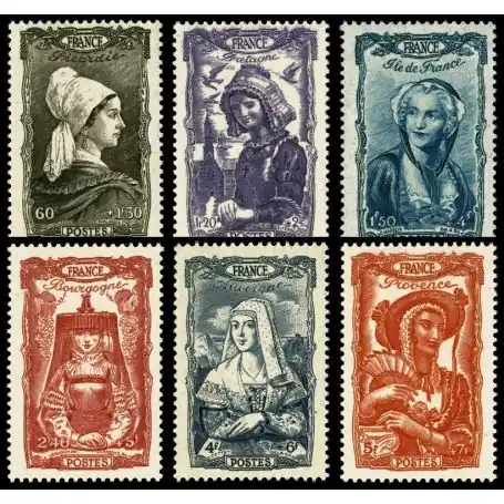 Timbres France Série N° 593/598 neuf sans charnière Fait Main