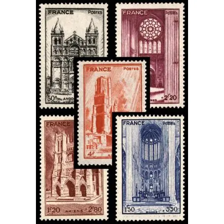 Timbres France Série N° 663/667 neuf sans charnière Prix Cassé