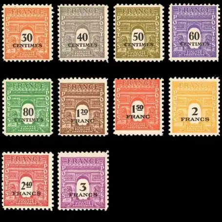 Timbres France Série N° 702/711 neuf sans charnière Commande En Gros
