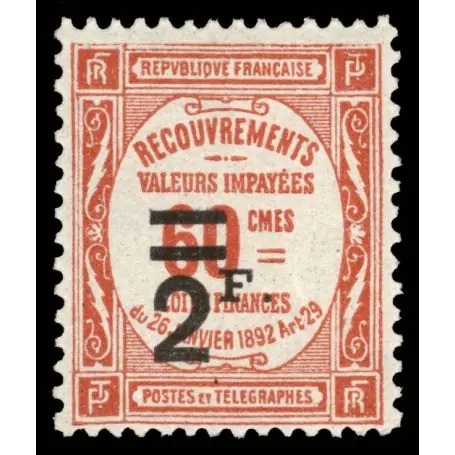 Timbre taxe France N° 54 neuf sans charnière Petit Prix