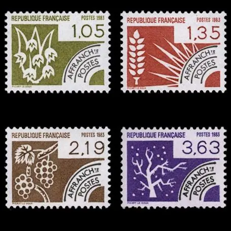Retour Gratuit Timbres préoblitérés France Série N° 178/81 neuf sans charnière