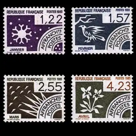 Timbres préoblitérés France Série N° 186/89 neuf sans charnière Soldes
