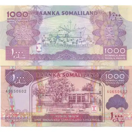 Livraison Mondiale Billet de banque Somaliland Pk N° 20 - 1000 Shillings