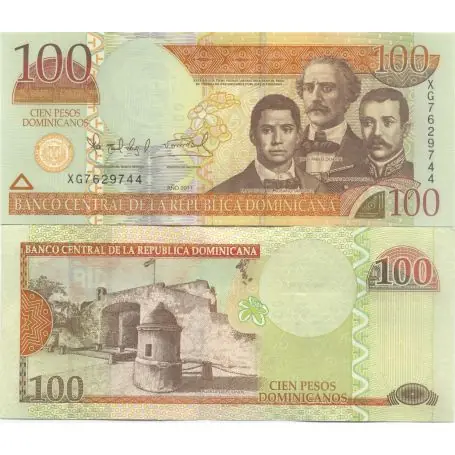 Fait Main Billets de banque Dominicaine Repu. Pk N° 184 - 100 Pesos