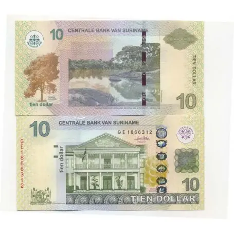 Commande En Gros Billet de collection Surinam Pk N° 163 - 10 Dollars