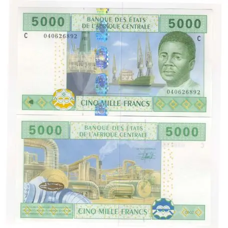 Billets de banque Afrique Centrale Tchad Pk N° 609 - 5000 Francs Authentique