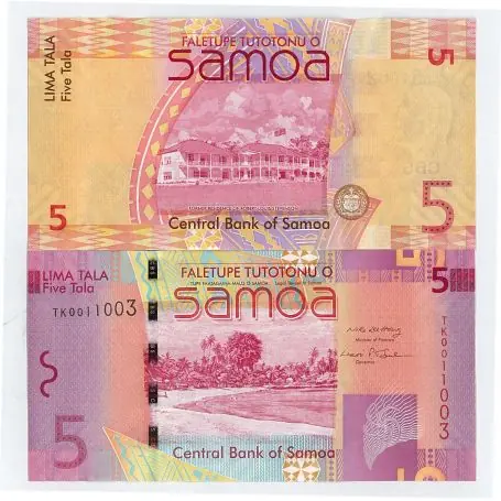 Acheter Direct Billet de banque Samoa Pk N° 38 - banque de 5 Tala