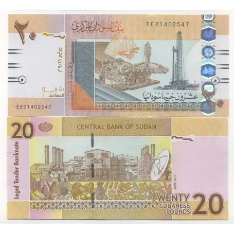 Billets de banque Soudan Pk N° 74 - 20 Pounds Acheter En Ligne