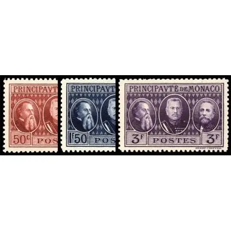 Authentique Timbre de collection de Monaco N° 111/113 neuf sans charnière