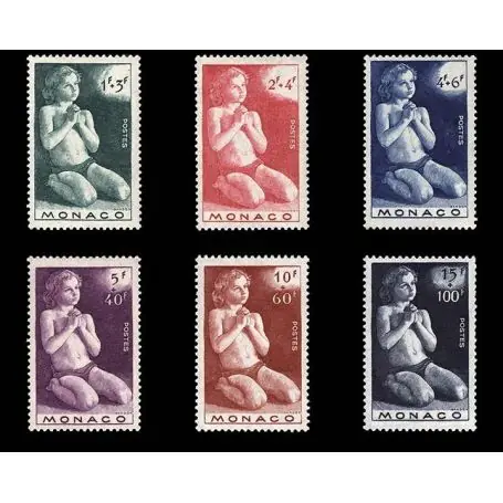 Timbre de collection de Monaco N° 287/92 neuf sans charnière Prix Cassé