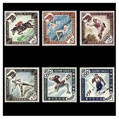 Timbre de collection de Monaco N° 532/37 neuf sans charnière Paiement Sécurisé