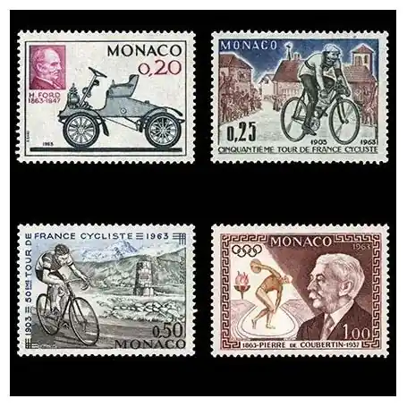 Timbre de collection de Monaco N° 632/35 neuf sans charnière Produit De Marque