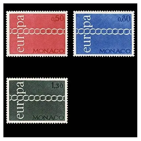 En Vogue Europa 1971 Timbre de collection de Monaco N° 863/65 neuf sans charnière