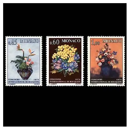 Timbre de collection de Monaco N° 948/50 neuf sans charnière Garantie Incluse