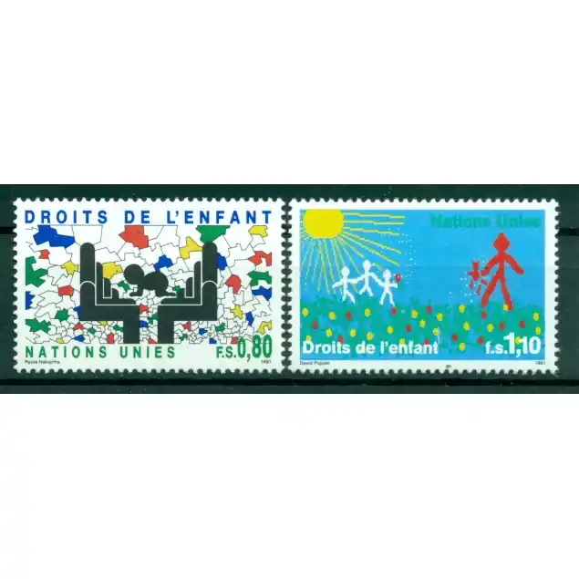 Nations Unies Genève 1991 - Y & T n. 210/11 -  Le Droits de l'Enfant (Michel n. 202/03) Paiement Sécurisé